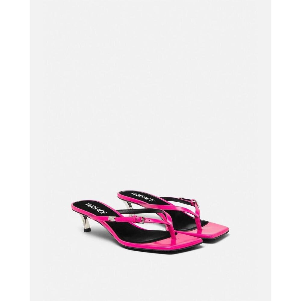 BNWT Versace 40mm Leather Sandals Size 40 US 10 $775 - Picture 3 of 7